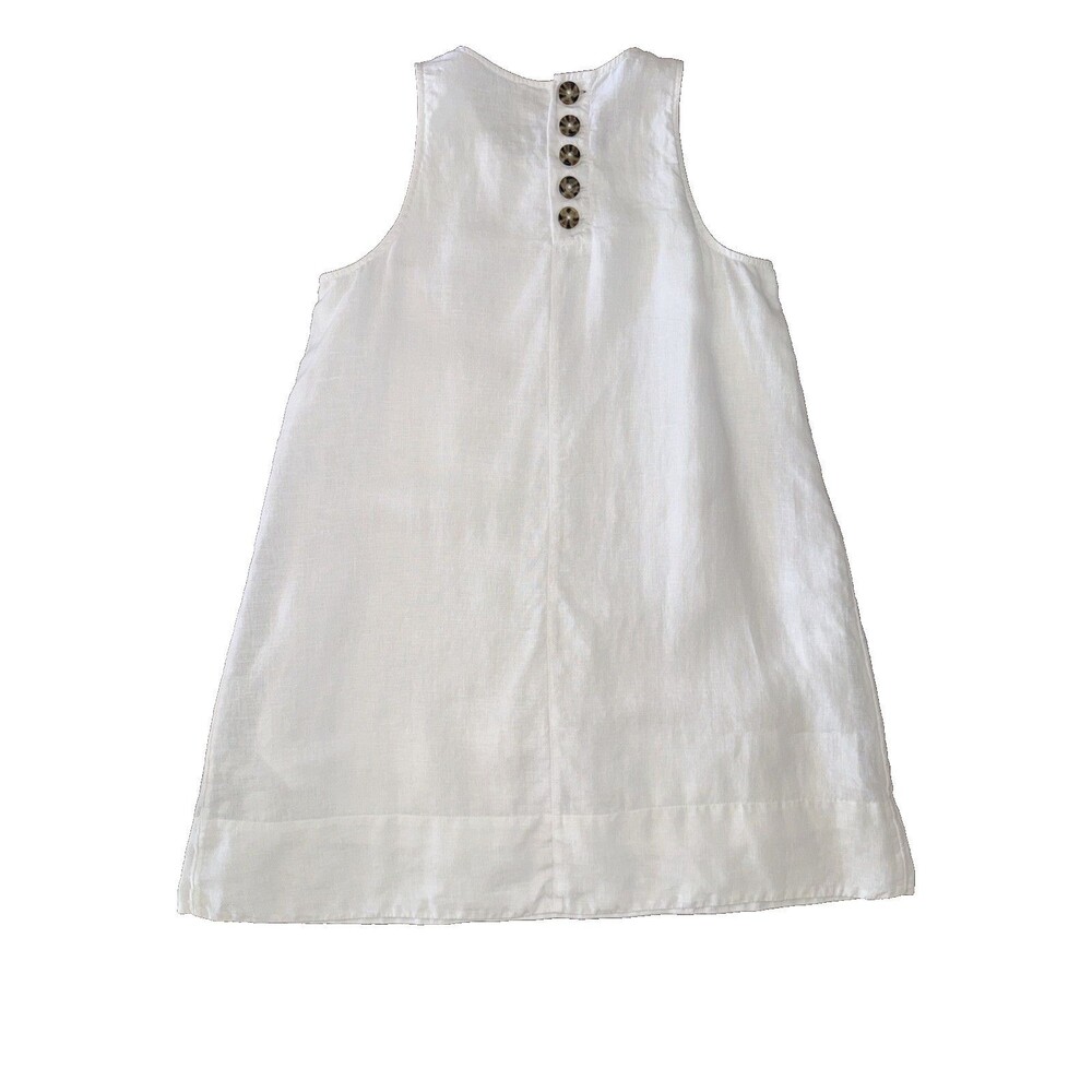 J.Crew White Linen Sleeveless Shift Dress Lightweight Back Button Minimalist S - Picture 11 of 14